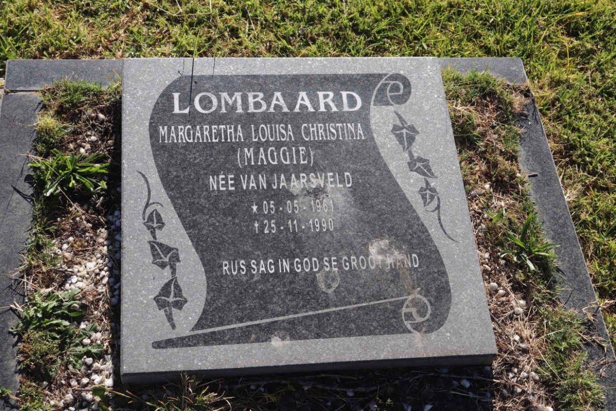 LOMBAARD Margaretha Louisa Christina nee VAN JAARSVELD 1961-1990