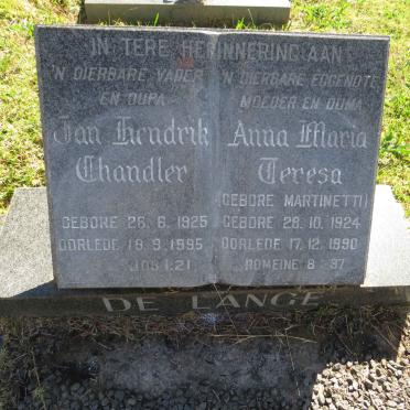 LANGE Jan Hendrik Chandler, de 1925-1995 & Anna Maria Teresa MARTINETTI 1924-1990