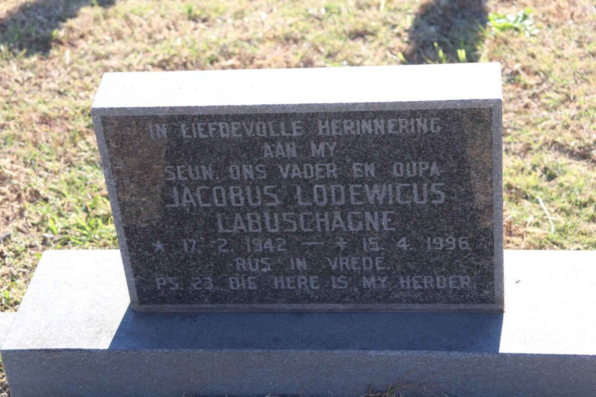 LABUSCHAGNE Jacobus Lodewicus 1942-1996