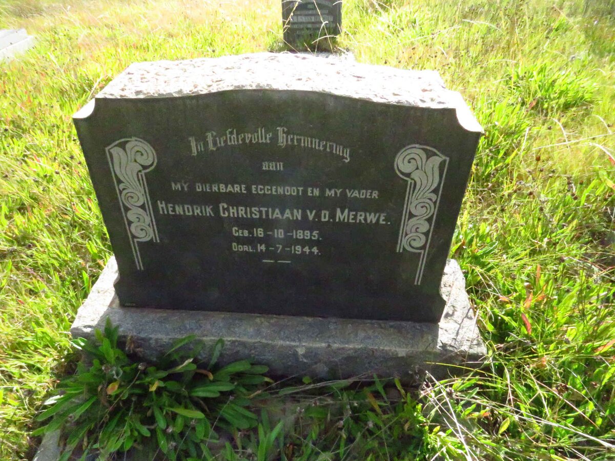 MERWE Hendrik Christiaan, v.d. 1895-1944