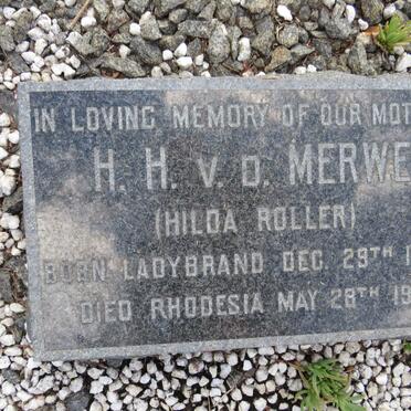 MERWE H.H., v.d. nee ROLLER 1906-1971