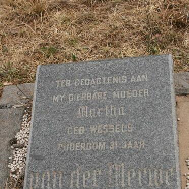 MERWE Martha, van der nee WESSELS