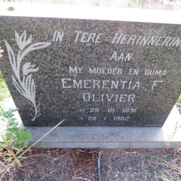 OLIVIER Emerentia F. 1891-1982