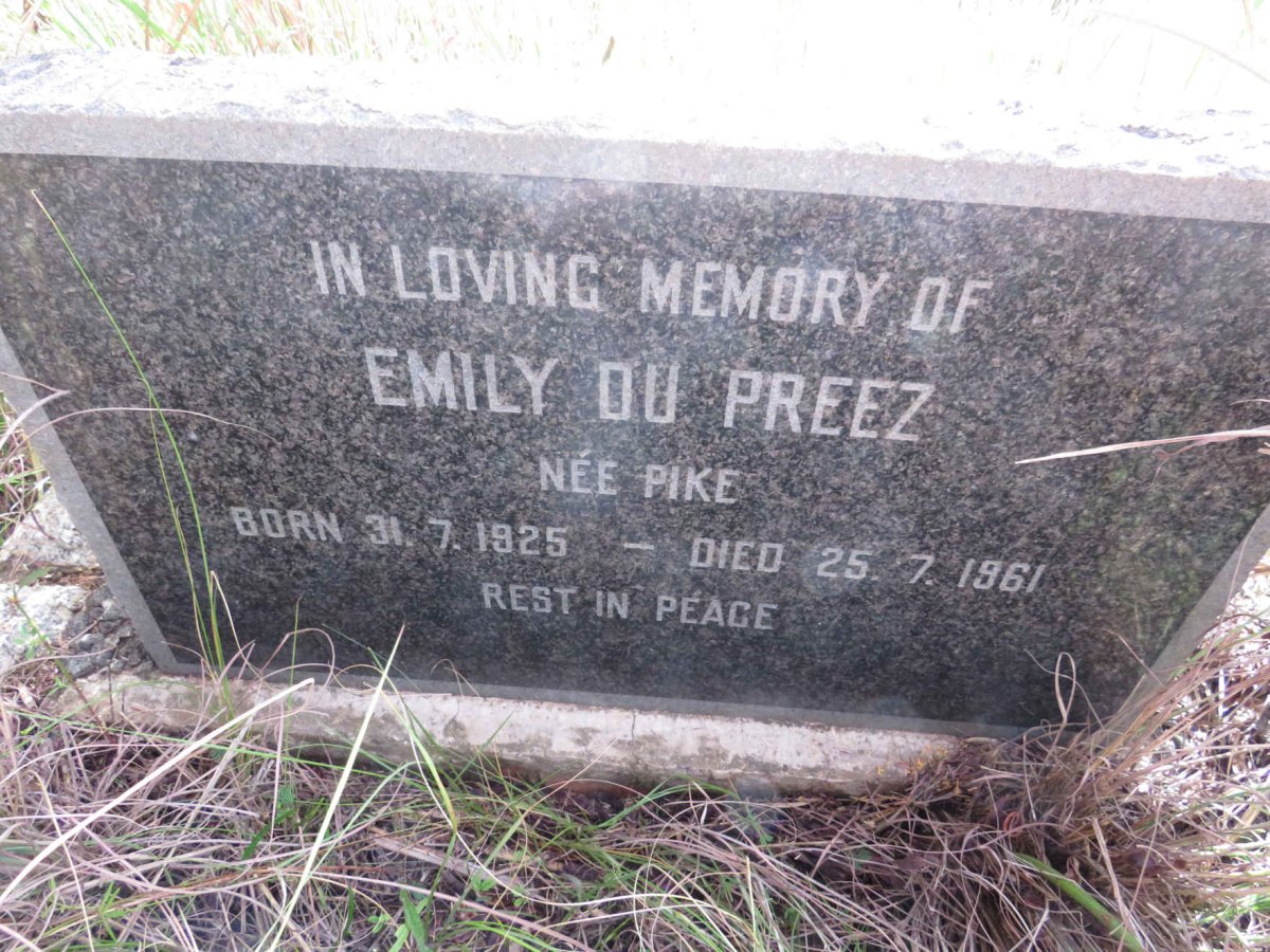 PREEZ Emily, du nee PIKE 1925-1961