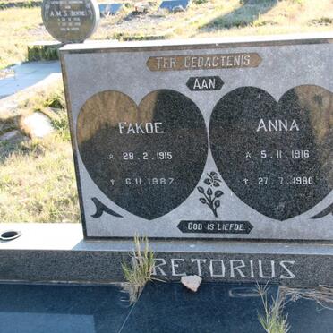 PRETORIUS Fakoe 1915-1987 & Anna 1916-1980