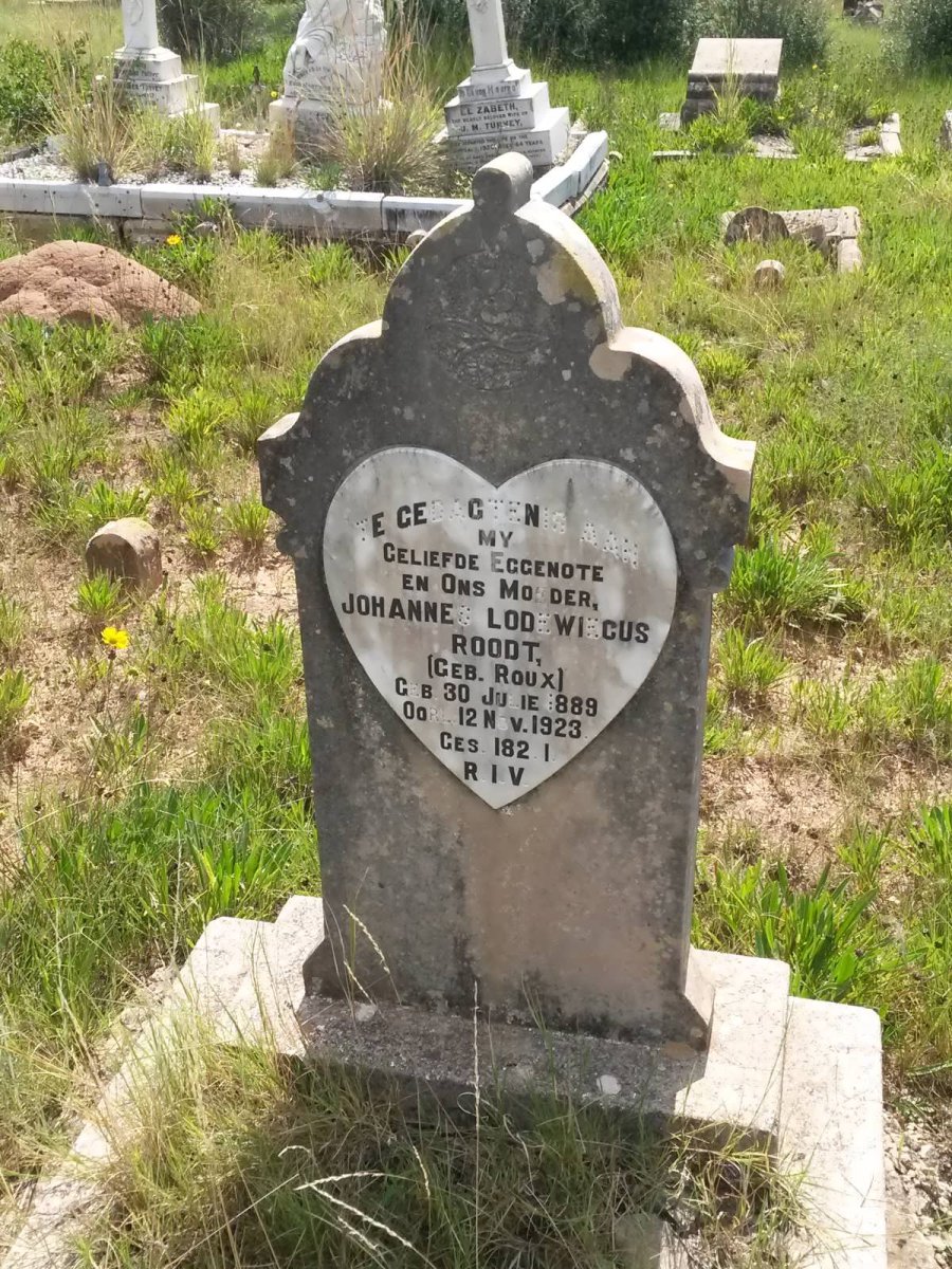 ROODT Johannes Lodewikcus nee ROUX 1889-1923
