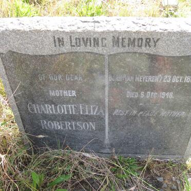 ROBERTSON Charlotte Eliza nee VAN MEYEREN 1887-1946