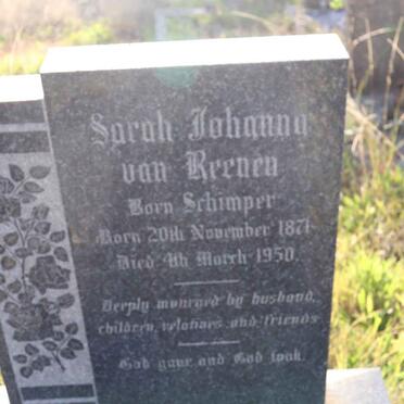 REENEN Sarah Johanna, van nee SCHIMPER 1871-1950