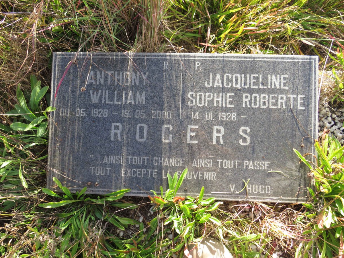 ROGERS Anthony William 1928-2000 & Jacqueline Sophie Roberte 1928-