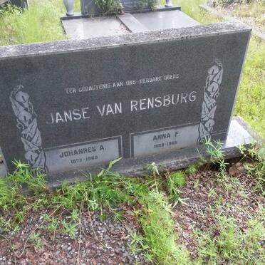 RENSBURG Johannes A., Janse van 1877-1969 &amp; Anna F. 1883-1966