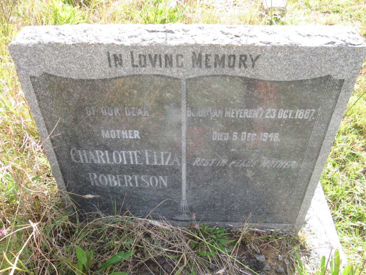 ROBERTSON Charlotte Eliza nee VAN MEYEREN 1887-1946
