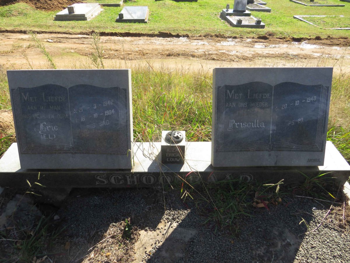 SCHOONRAAD E.L. 1942-1994 & Priscilla 1948-