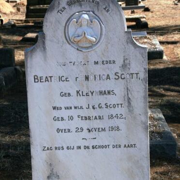 SCOTT Beatrice Hendrica nee KLEYNHANS 1842-1918