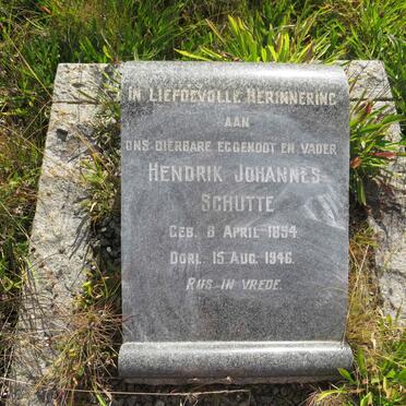 SCHUTTE Hendrik Johannes 1894-1946