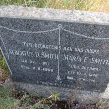 SMITH Albertus D. 1881-1958 & Maria E. BOTHMA 1886-1955