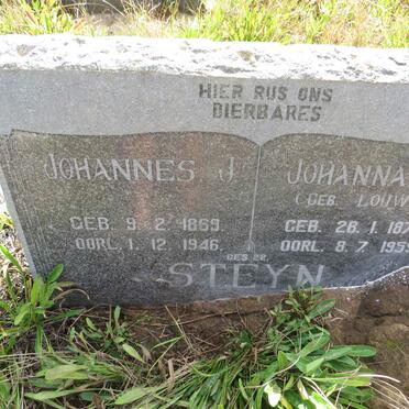 STEYN Johannes J. 1869-1946 & Johanna S. LOUW 1873-1959