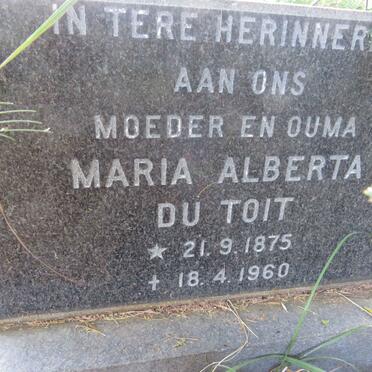 TOIT Maria Alberta, du 1875-1960