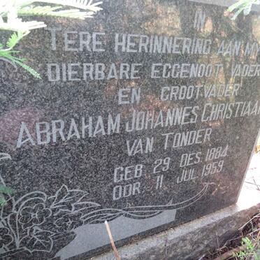 TONDER Abraham Johannes Christiaan, van 1884-1959