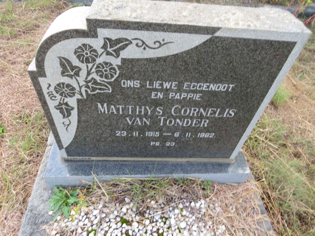 TONDER Matthys Cornelis, van 1915-1962