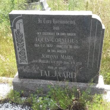 TALJAARD Louis Cornelius 1877-1951 &amp; Johanna Maria MULLER 1876-1952
