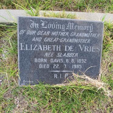 VRIES Elizabeth, de nee SLABBER 1892-1985