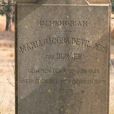 VILLIERS Maria Jacoba, de nee BURGER 1845-1889 _2
