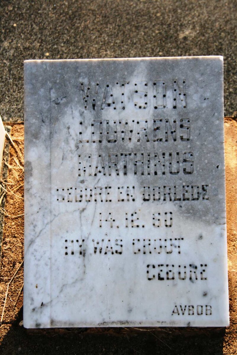 WATSON Louwrens Marthinus -1960