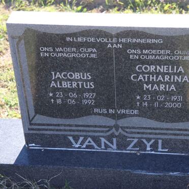 ZYL Jacobus Albertus, van 1927-1992 & Cornelia Catharina Maria 1931-2000