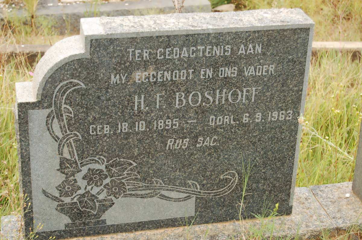 BOSHOFF H.F. 1895-1963