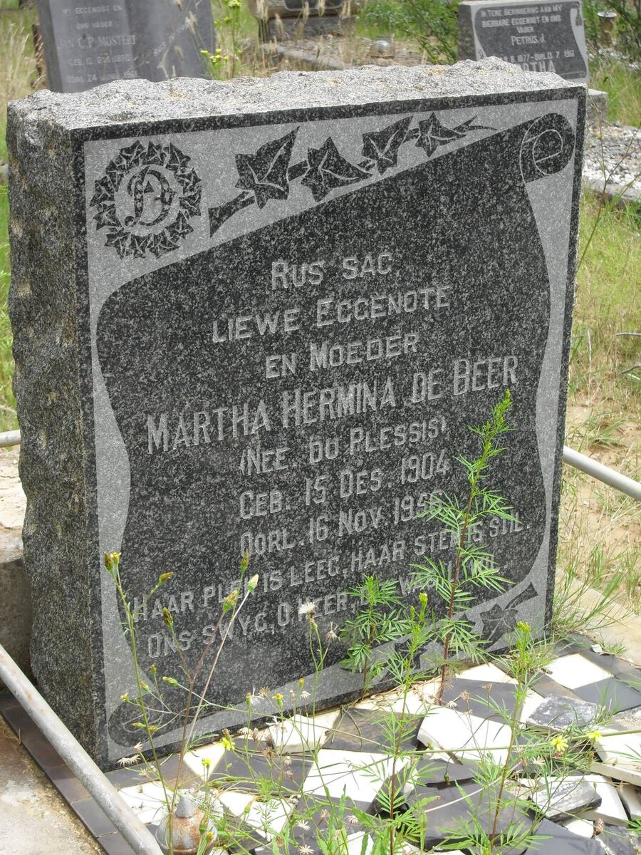 BEER Martha Hermina, de nee DU PLESSIS 1904-1956