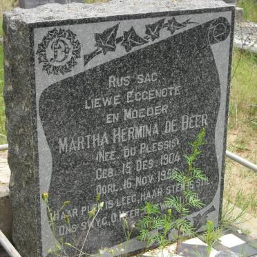 BEER Martha Hermina, de nee DU PLESSIS 1904-1956