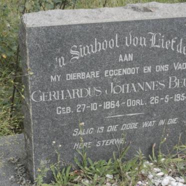 BEUKES Gerhardus Johannes 1864-1954