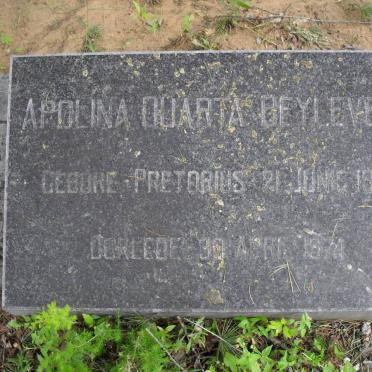 BEYLEVELD Apolina Duarta nee PRETORIUS 1914-1974