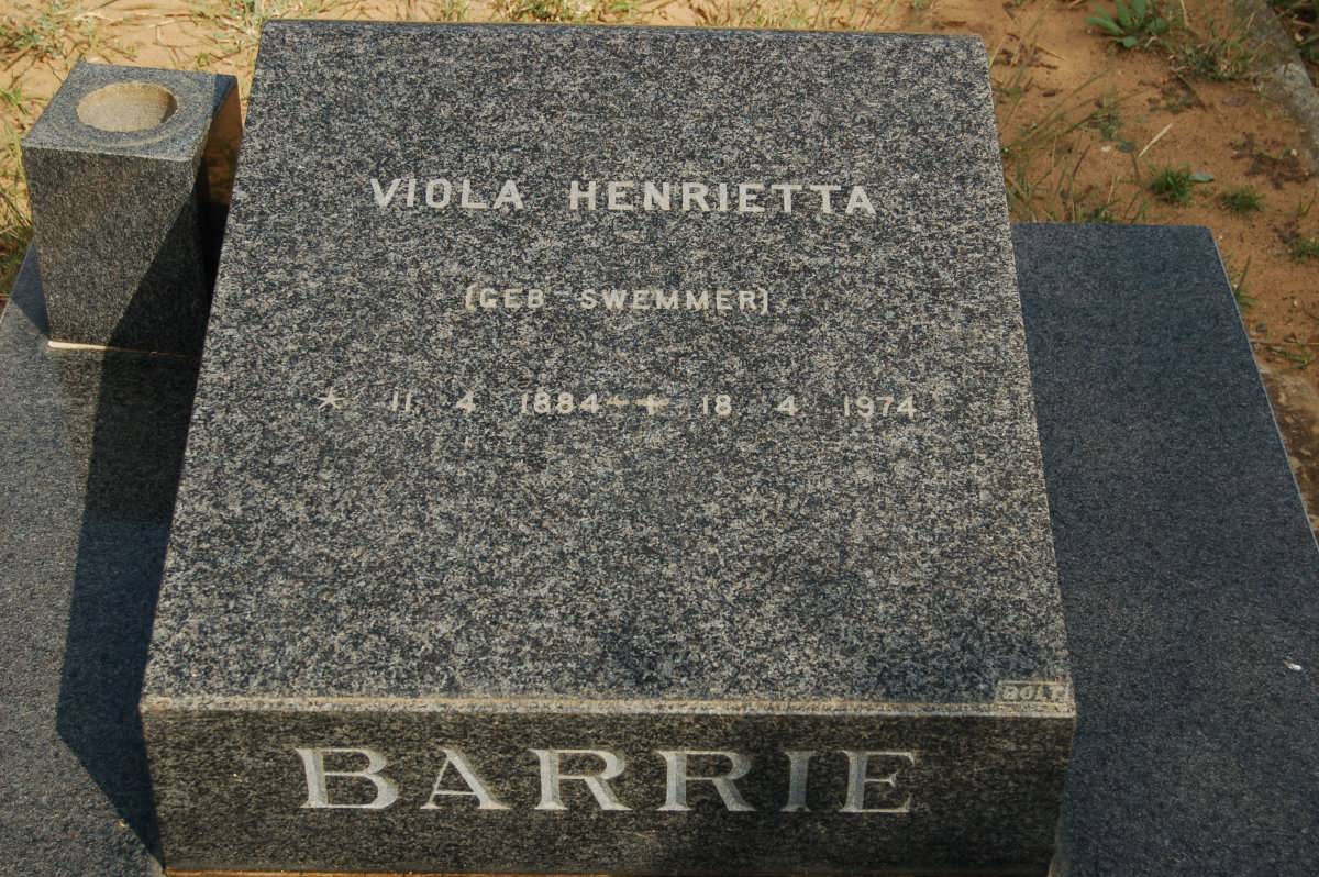 BARRIE Viola Henrietta nee SWEMMER 1884-1974
