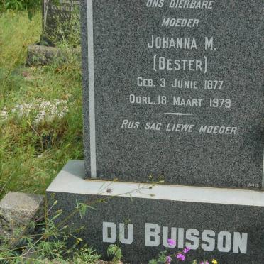 BUISSON Johanna M., du nee BESTER 1877-1979