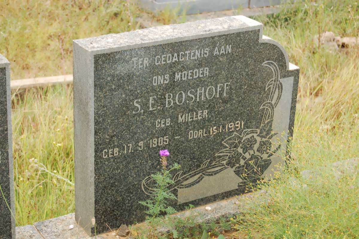 BOSHOFF S.E. nee MILLER 1905-1991