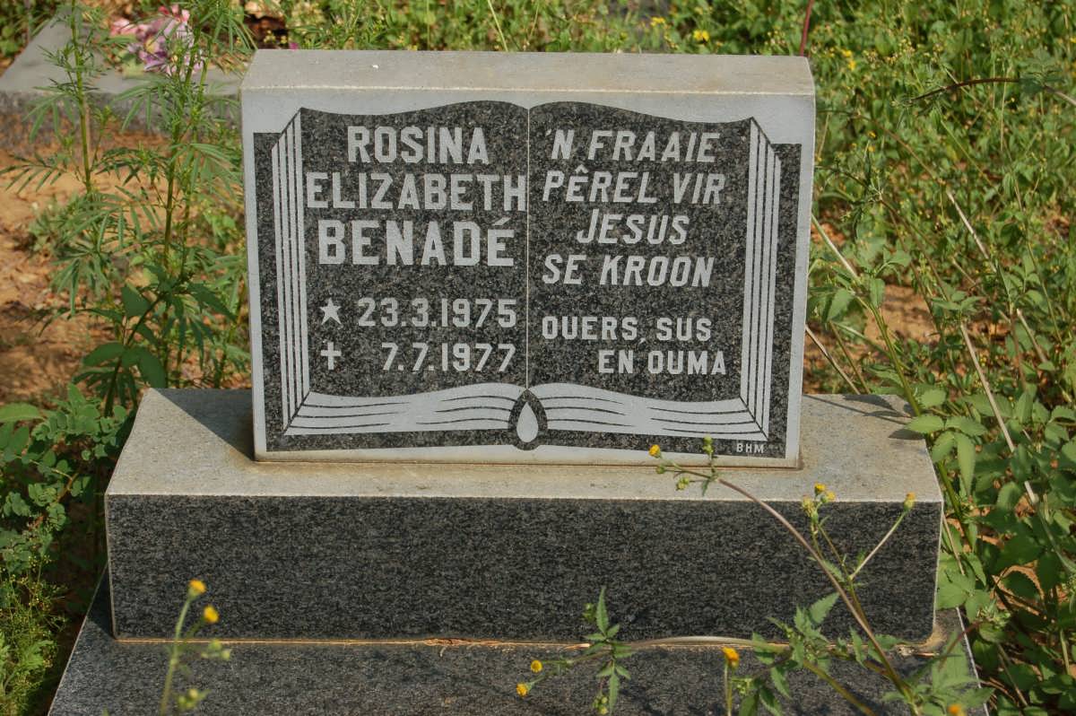 BENADE Rosina Elizabeth 1975-1977