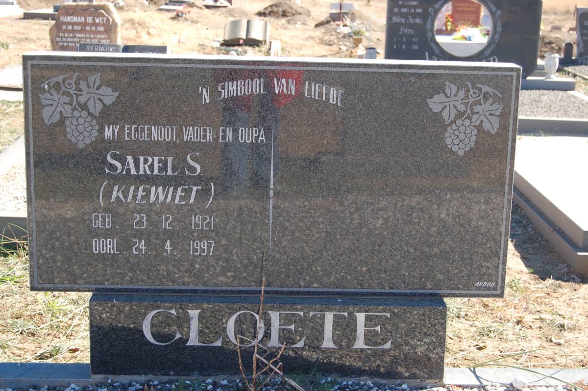 CLOETE Sarel S. 1921-1997
