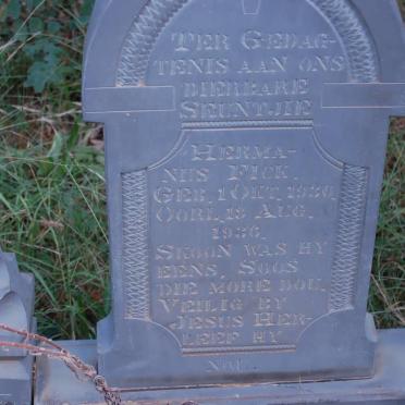 FICK Hermanus 193?-1930