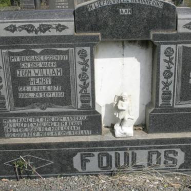 FOULDS John William Henry 1878-1951 &amp; Elsie J.S. MILLER 1907-1988
