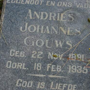 GOUWS Andries Johannes 1891-1935