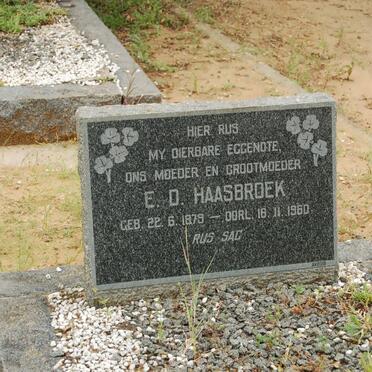 HAASBROEK E.D. 1879-1960