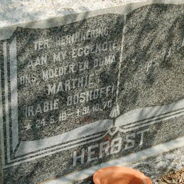 HERBST Marthie nee RABIE 1916-1970