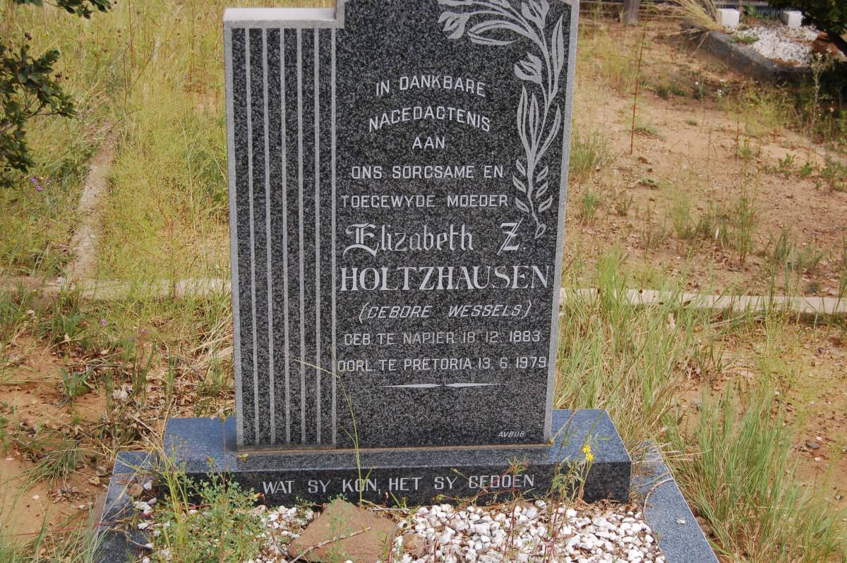 HOLTZHAUSEN Elizabeth Z. nee WESSELS 1883-1979