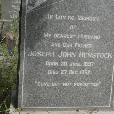 HENSTOCK Joseph John 1897-1952
