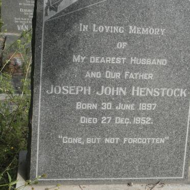 HENSTOCK Joseph John 1897-1952