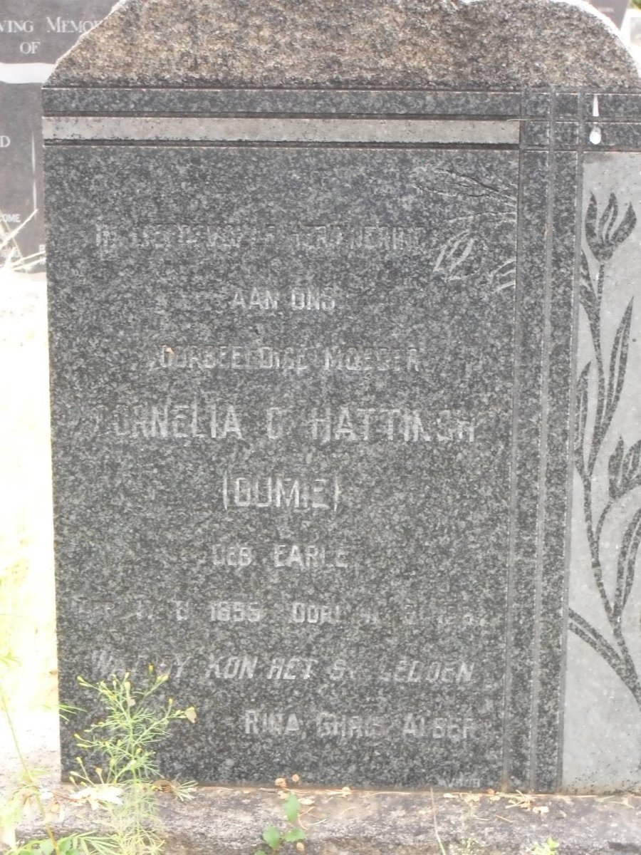 HATTINGH Cornelia G. nee EARLE 1855-