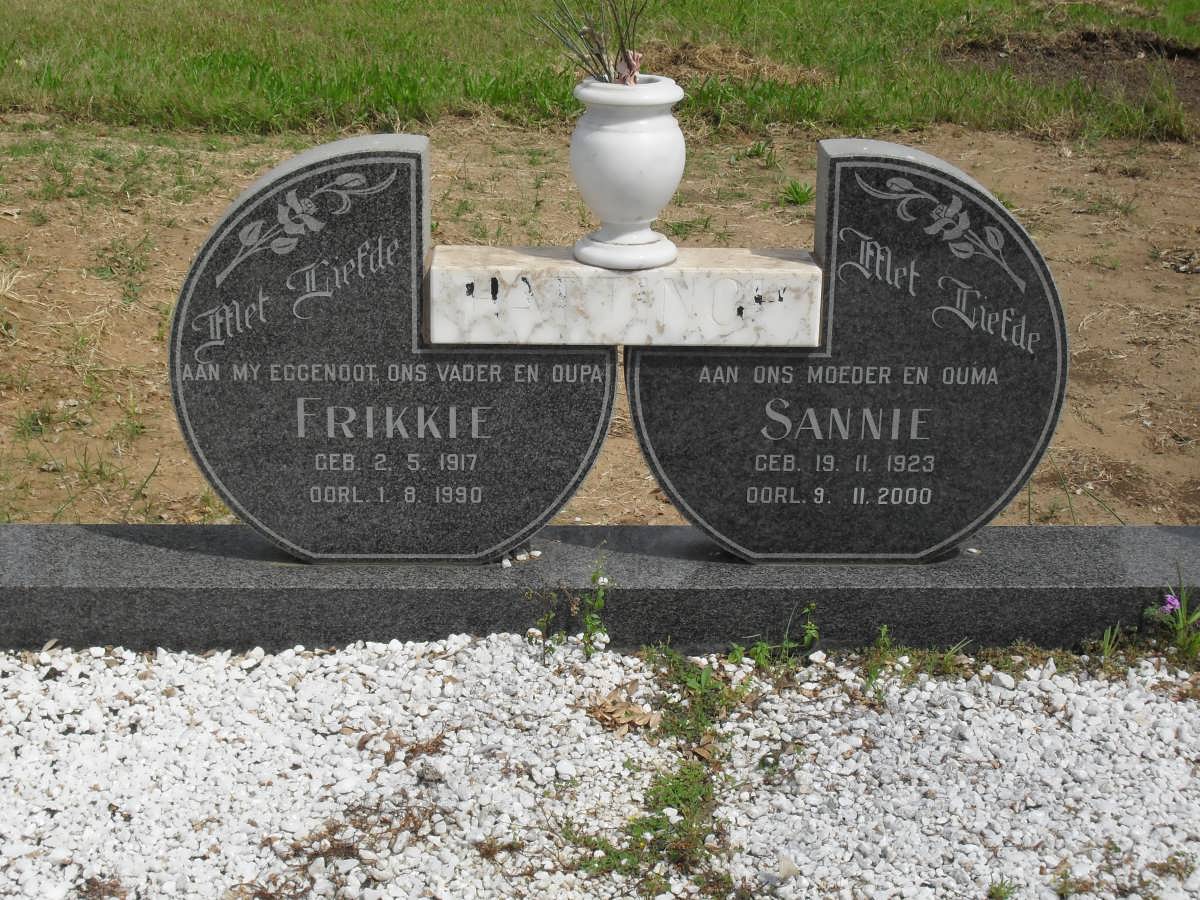 HATTINGH Frikkie 1917-1990 &amp; Sannie 1923-2000