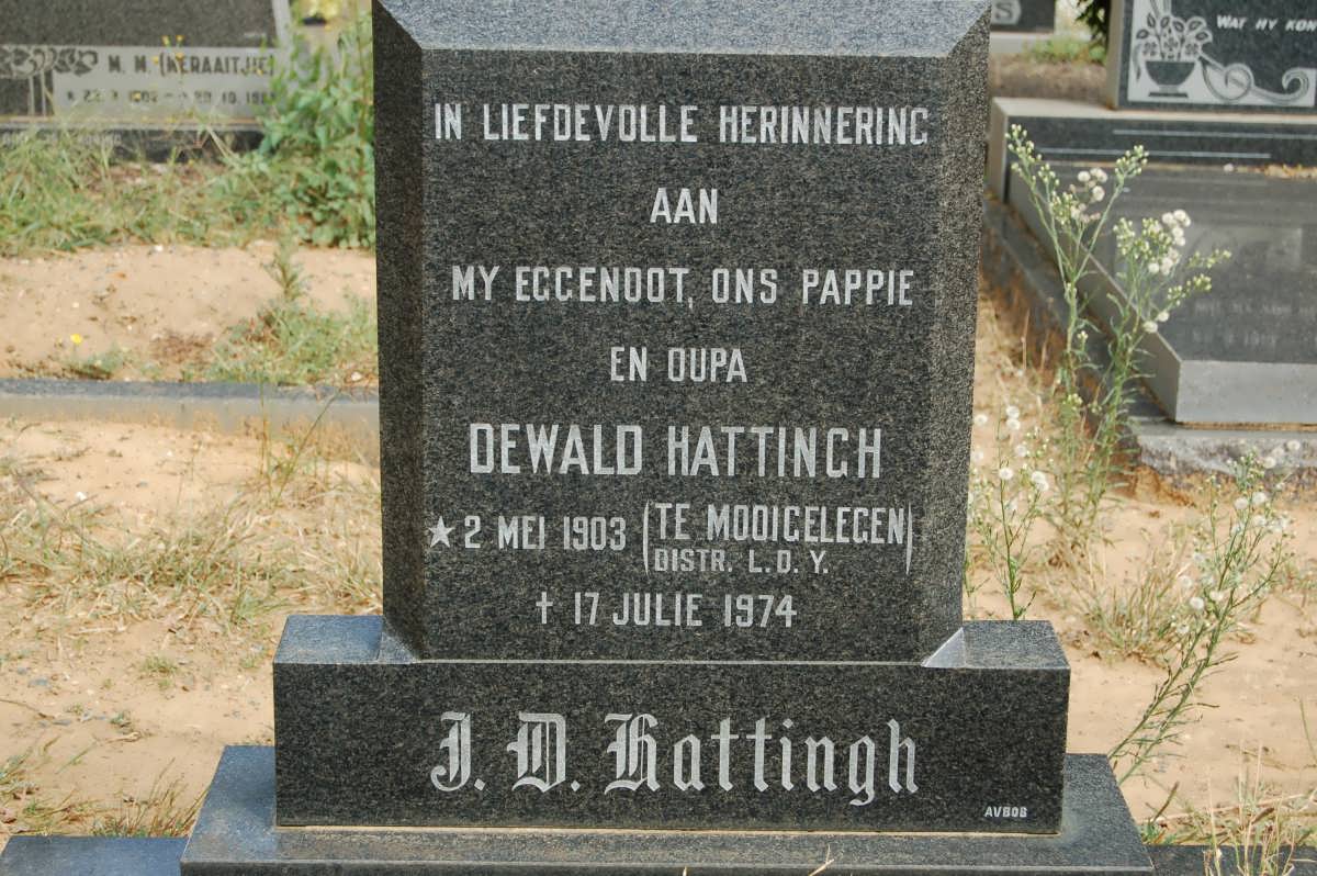 HATTINGH J.D. 1903-1974
