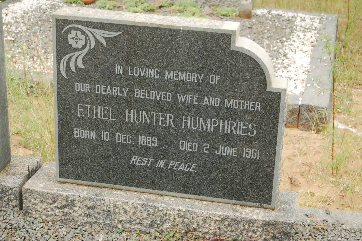HUMPHRIES James Stewart 1885-1968 &amp; Ethel Hunter 1889-1961